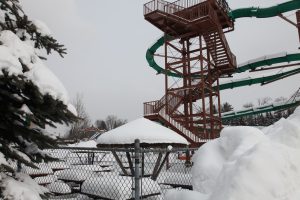 theme park under snow